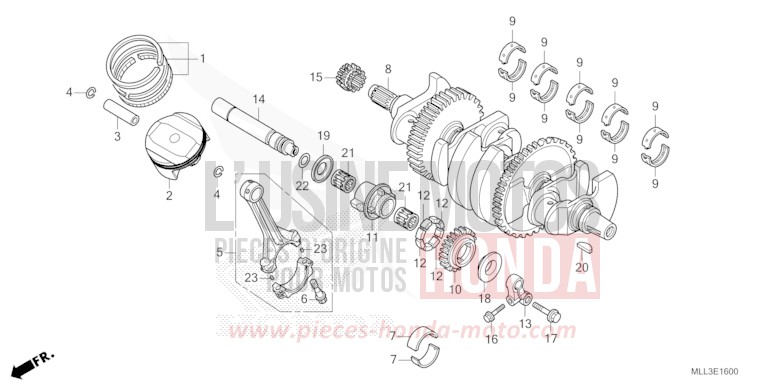 CRANKSHAFT/PISTON for CB1000F "Big One" MAT IRIDIUM GRAY METALLIC (NHC64) from 2025